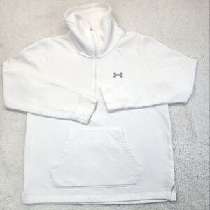 Under Armour White Long Collar Pullover Sweatshirt Men's Medium